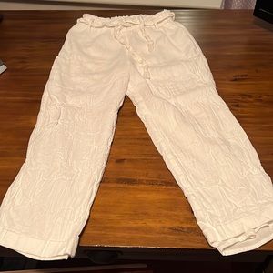 Girls Abercrombie kids white linen pants